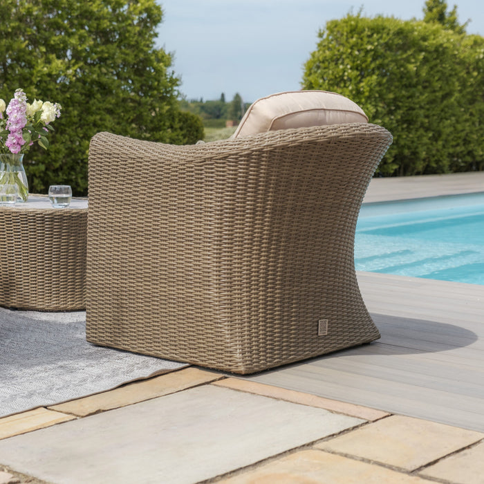 Winchester Large Rattan Corner Sofa Set with Armchair - Ceramic Glass