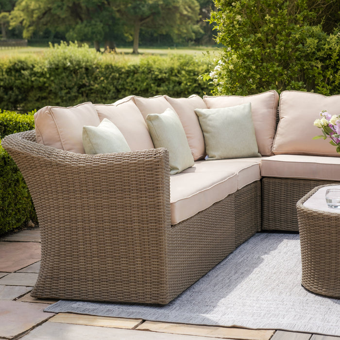 Winchester Large Rattan Corner Sofa Set with Armchair - Ceramic Glass