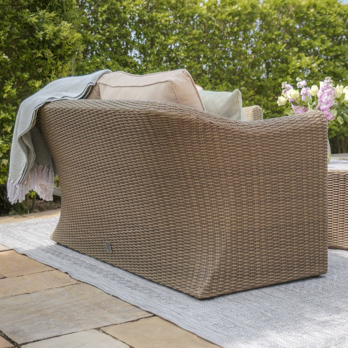 Winchester 2 Seat Rattan Sofa Set - Ceramic Glass