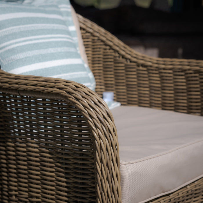Winchester 3 Piece Rattan Bistro Set - Ceramic Glass