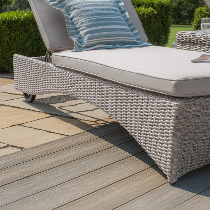 Oxford Rattan Sunlounger Set - Ceramic Glass