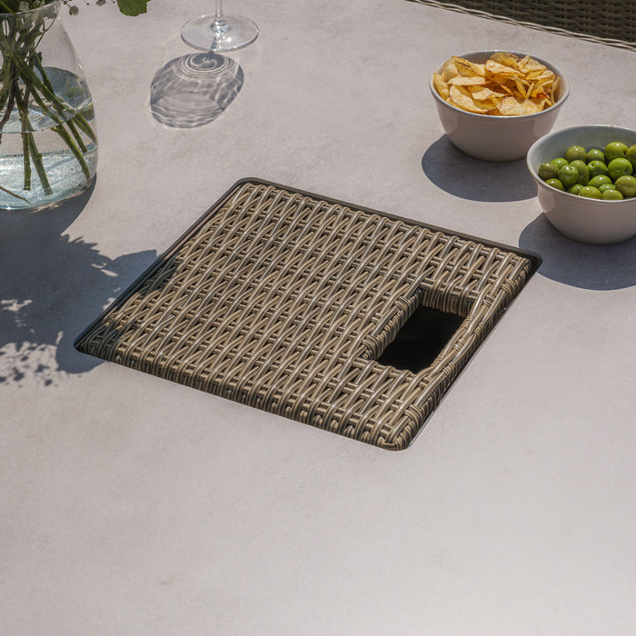 Winchester Royal Corner Rattan Dining Set with Ice Bucket & Rising Table - Ceramic Glass