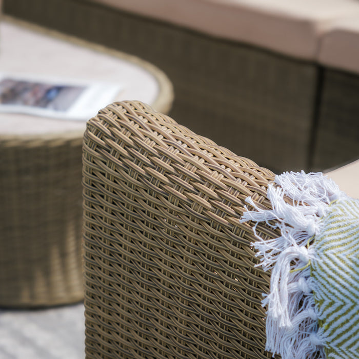 Winchester Small Rattan Corner Sofa Set - Ceramic Glass