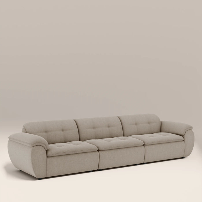 Bamba 3 Seater Sofa Pebble Grey Velvet Chenille