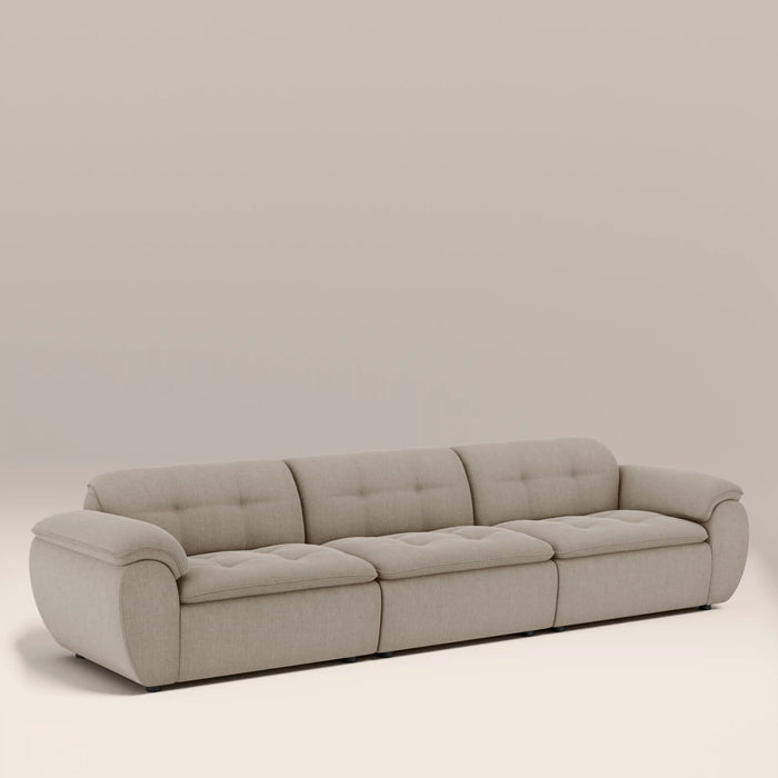 Bamba 3 Seater Sofa | Pebble Grey Velvet Chenille