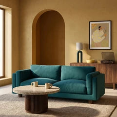 Halton 3 Seater Sofa | Teal Sustainable Velvet