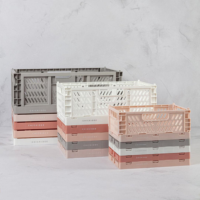 Grey Tiny Folding Storage Crate