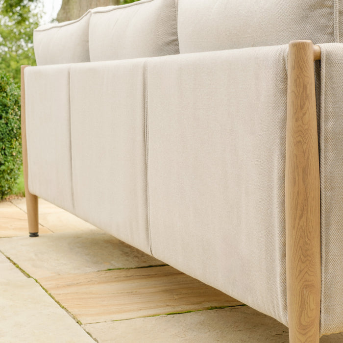 Burford Large Aluminium Corner Sofa Set with Rectangular Coffee Table - Almond
