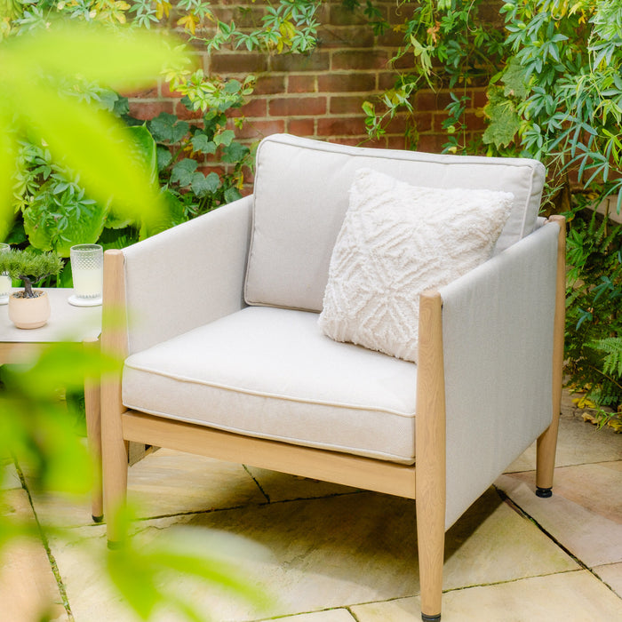 Burford Aluminium Lounge Set with Square Coffee Table - Almond