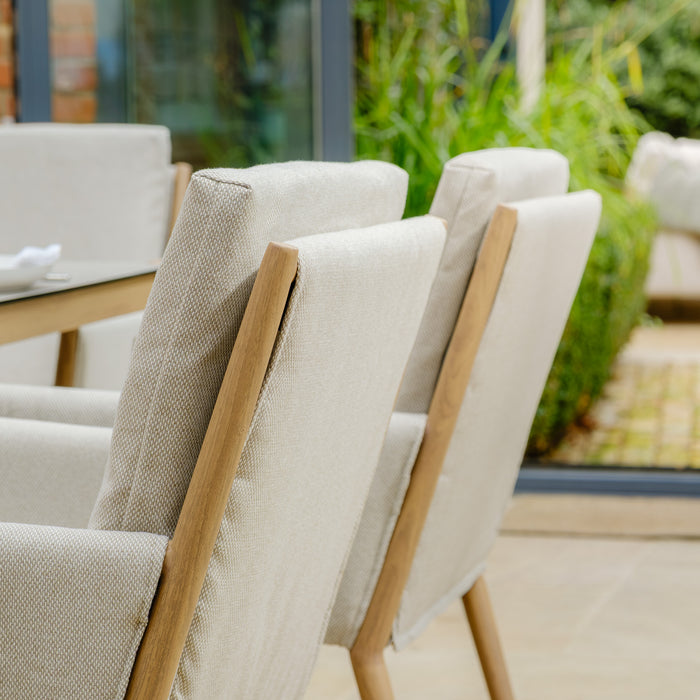 Burford 8 Seat Aluminium Square Dining Set - Almond
