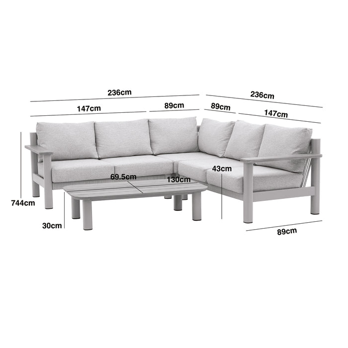 Sicily Rope Weave Small Corner Sofa Set