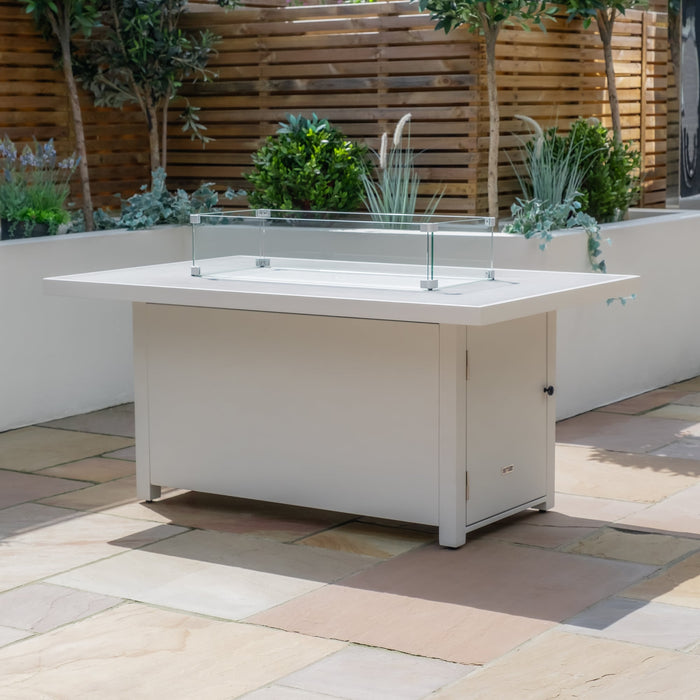 Amalfi/New York Aluminium Fire Pit Table - White