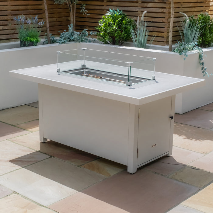 Amalfi/New York Aluminium Fire Pit Table - White