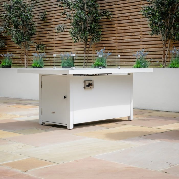 Amalfi/New York Aluminium Fire Pit Table - White