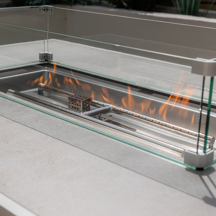 Amalfi/New York Aluminium Fire Pit Table - White