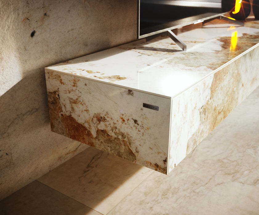 TV Stand Cuor 150cm Ceramic Minas Melange 1 Flap Door 1 Drawer Acryl Feet