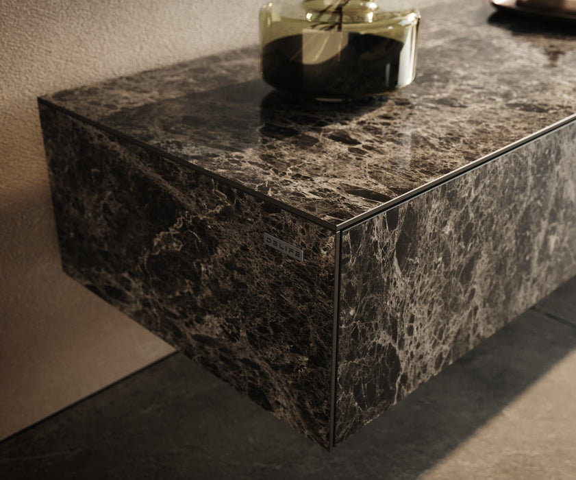 Floating TV Stand Cuor 200cm Ceramic Emperador Extra Lucidato 1 Flap Door 1 Drawer