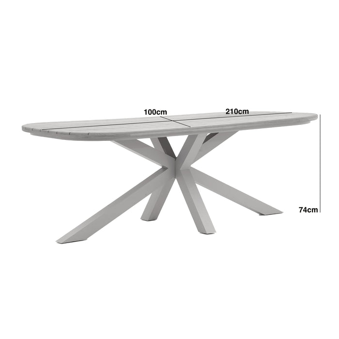 Sicily Rope Weave 6 Seat Rectangular Dining Set - Latte