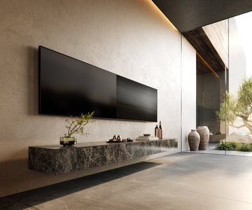 Floating TV Stand Cuor 250cm Ceramic Emperador Extra Lucidato 1 Flap Door 1 Drawer