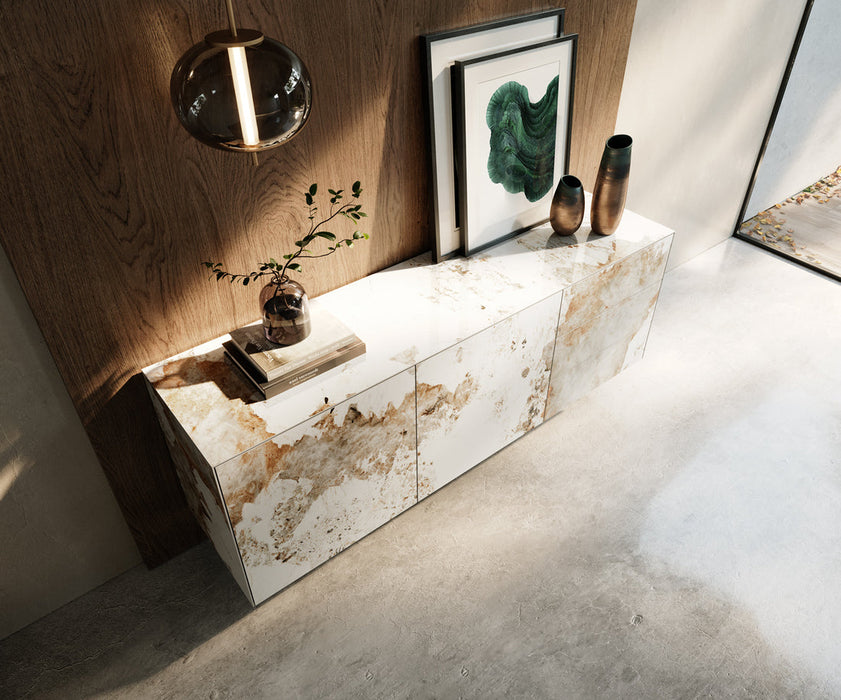Floating Sideboard Cuor 180cm Ceramic Minas Melange 2 Doors 3 Drawers