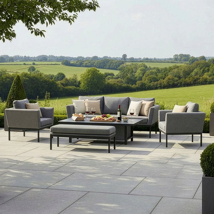 Outdoor Fabric Pulse 3 Seat Sofa Set with Rising Table