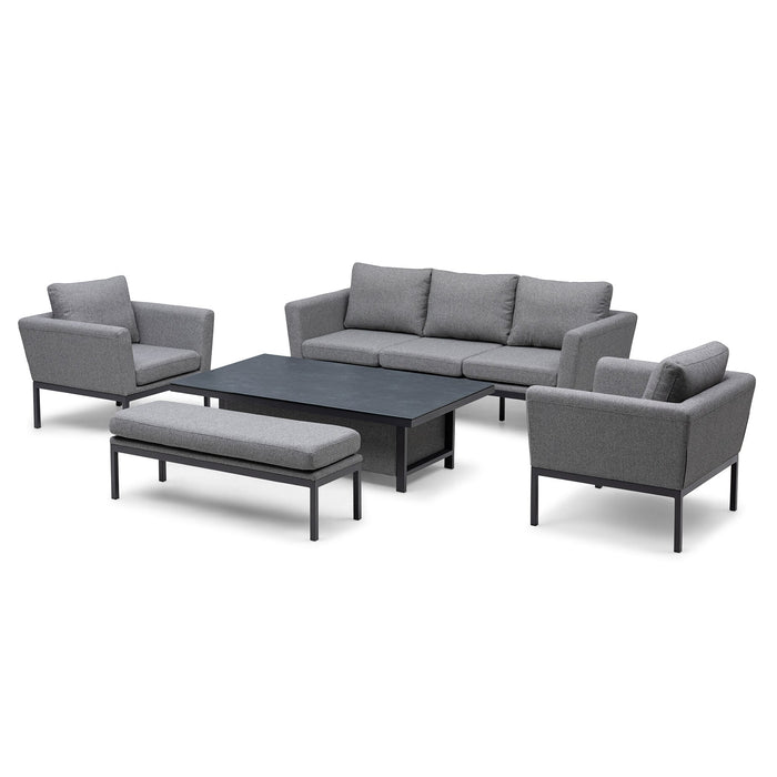 Outdoor Fabric Pulse 3 Seat Sofa Set with Rising Table