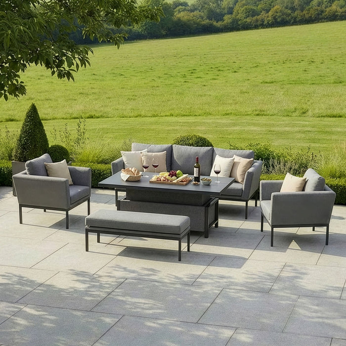 Outdoor Fabric Pulse 3 Seat Sofa Set with Rising Table