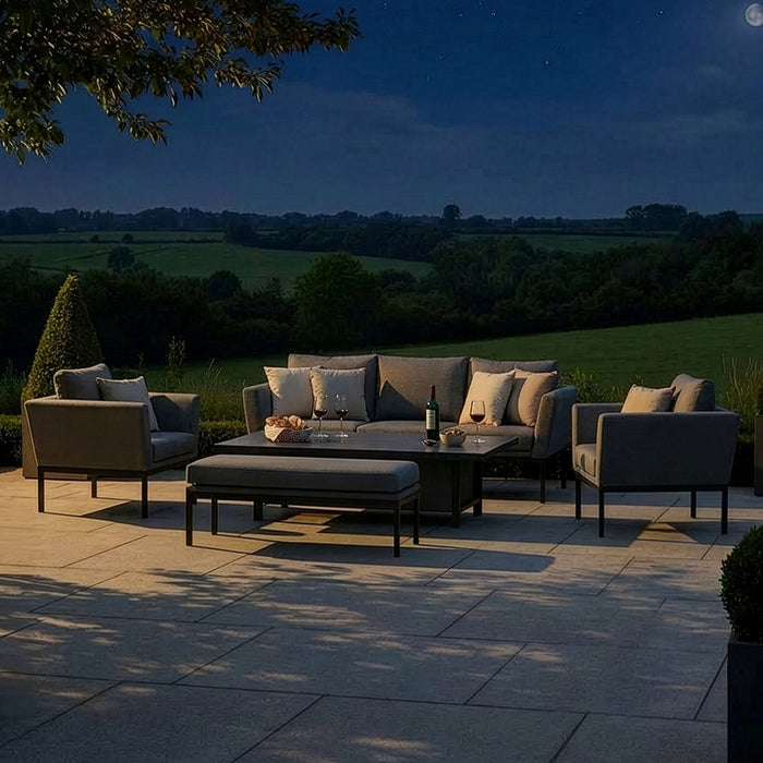 Outdoor Fabric Pulse 3 Seat Sofa Set with Rising Table