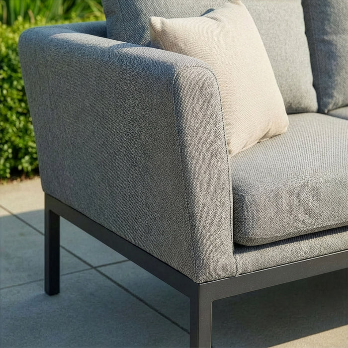 Outdoor Fabric Pulse Deluxe Square Corner Dining Set with Rising Table