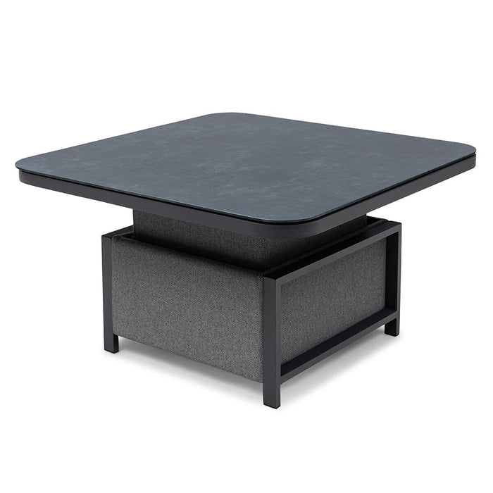 Outdoor Fabric Pulse Deluxe Square Corner Dining Set with Rising Table