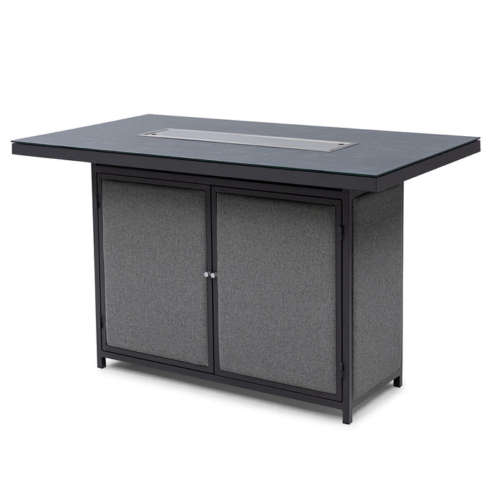 Outdoor Fabric Regal 8 Seat Rectangular Bar Set with Fire Pit Table