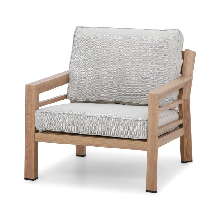 New York Wood Effect Aluminium Armchair - Almond
