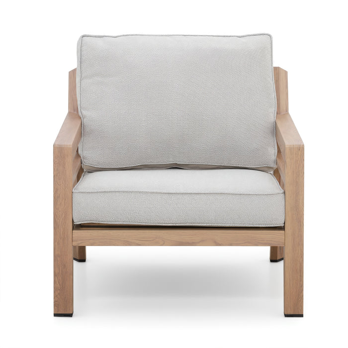 New York Wood Effect Aluminium Armchair - Almond