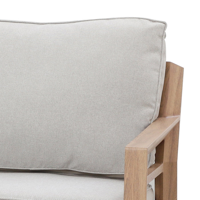New York Wood Effect Aluminium Armchair - Almond
