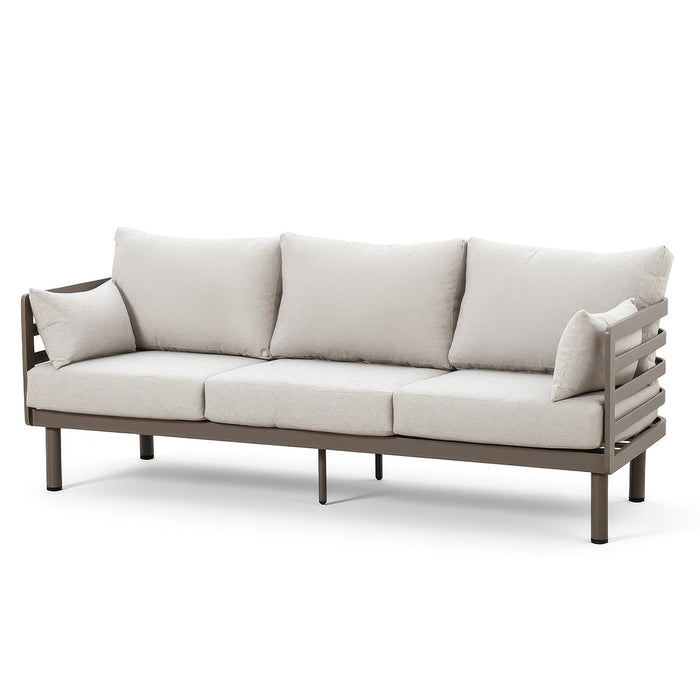 Metro Aluminium 3 Seat Garden Sofa - CafÃ© Almond