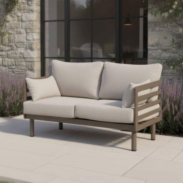 Metro Aluminium 2 Seat Garden Sofa - Café Almond