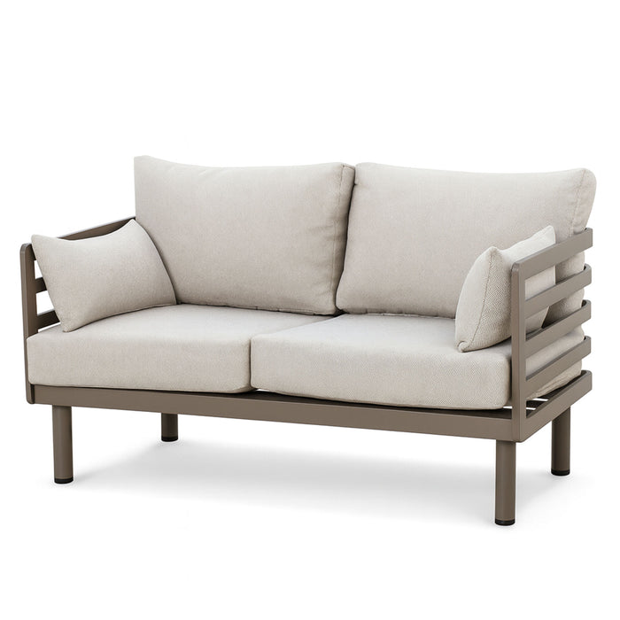 Metro Aluminium 2 Seat Garden Sofa - Caf Almond