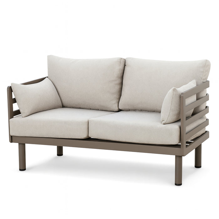 Metro Aluminium 2 Seat Garden Sofa - CafÃ© Almond
