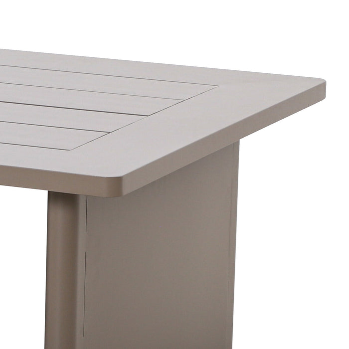 Metro Aluminium 3 Seat Garden Sofa Set with Rectangular Coffee Table - Caf Almond