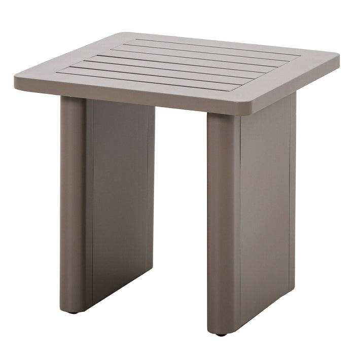 Metro Aluminium Garden Lounge Set with Square Coffee Table - Caf Almond