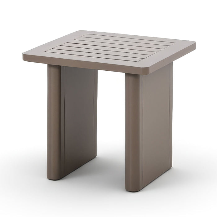Metro Aluminium Square Garden Side Table - Caf Almond