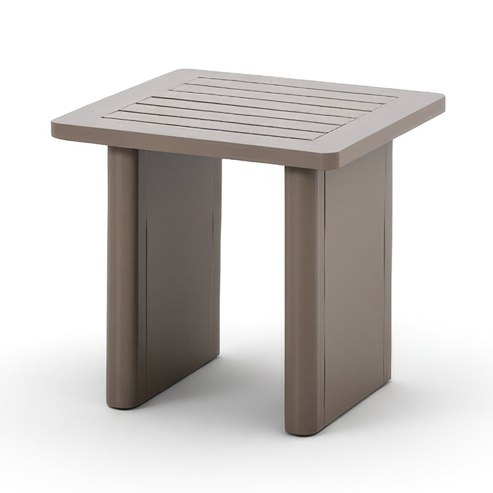 Metro Aluminium Square Garden Side Table - CafÃ© Almond