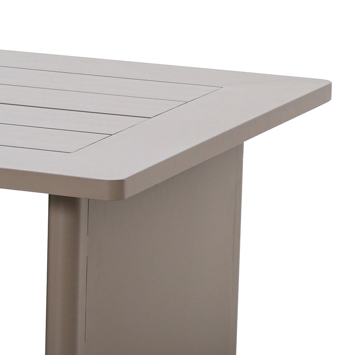 Metro Aluminium Square Garden Side Table - CafÃ© Almond