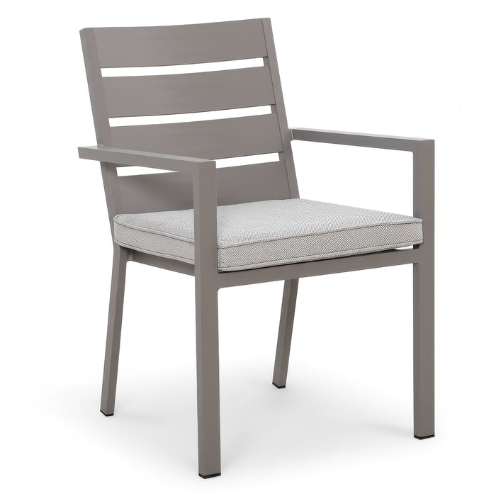 Montreal Aluminium 6 Seat Rectangular Garden Dining Set - Cool Linen