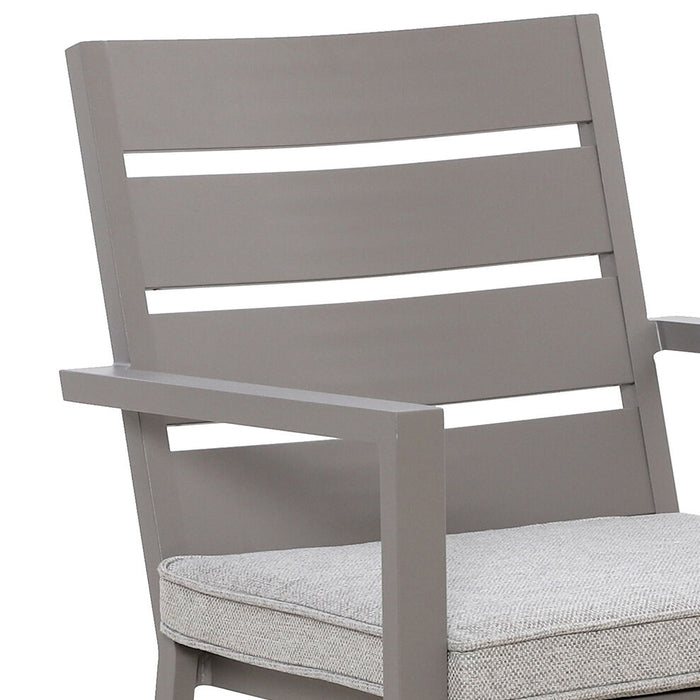 Montreal Aluminium 6 Seat Rectangular Garden Dining Set - Cool Linen