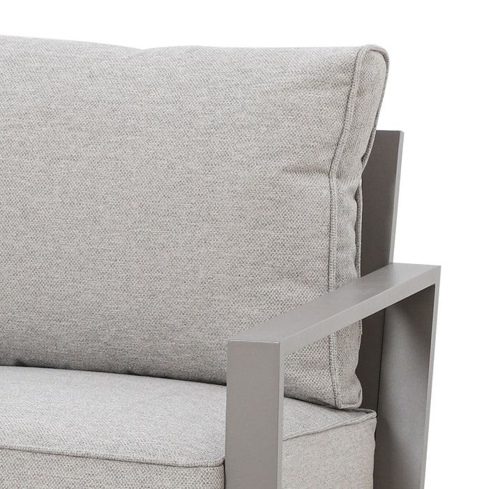 Montreal Aluminium 3 Seat Garden Sofa Set with Rectangular Coffee Table - Cool Linen