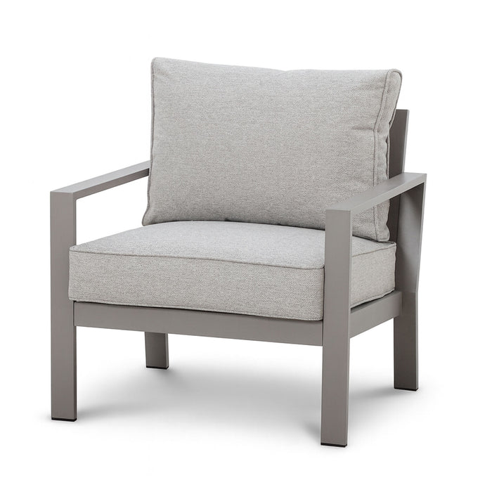 Montreal Aluminium 3 Seat Garden Sofa Set with Rectangular Coffee Table - Cool Linen