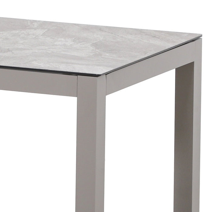 Montreal Aluminium Square Garden Side Table - Cool Linen