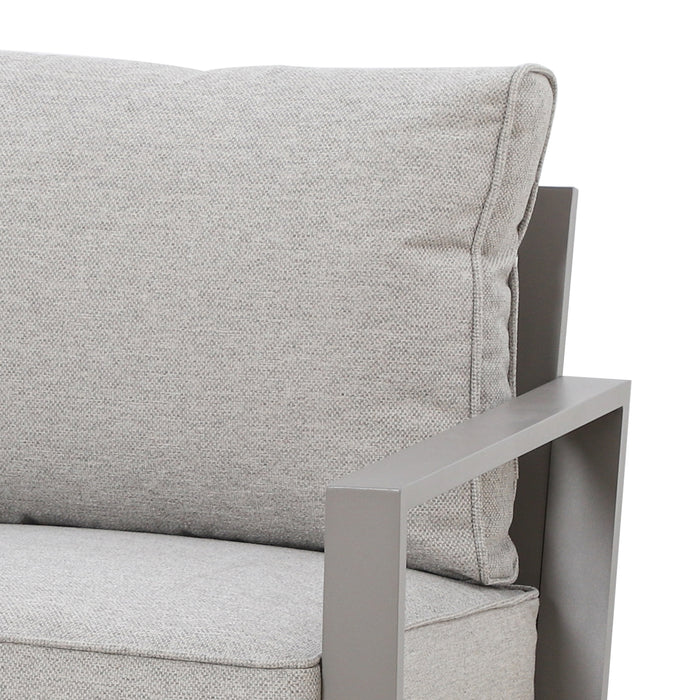 Montreal Aluminium Garden Lounge Set with Square Coffee Table - Cool Linen