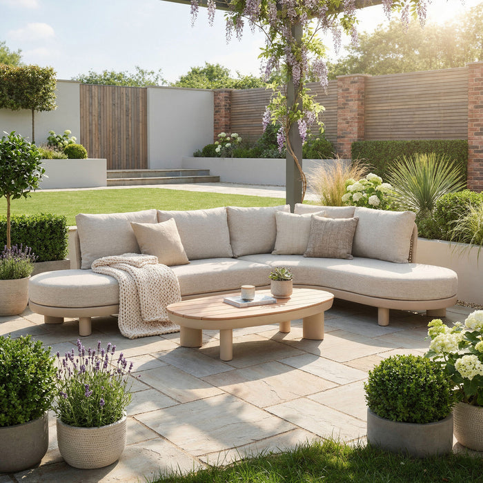 Sicily Rope Weave Curve Corner Sofa Set